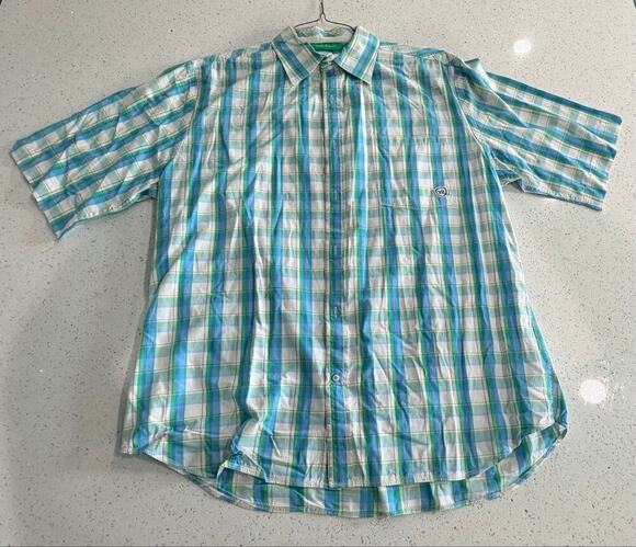 Rocawear Other - Vintage Rocawear Shirt Mens Extra Large Blue Green Plaid Button Up
